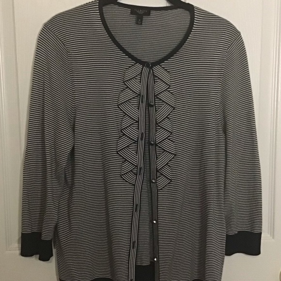 Talbots - navy and white cardigan - Picture 6 of 6
